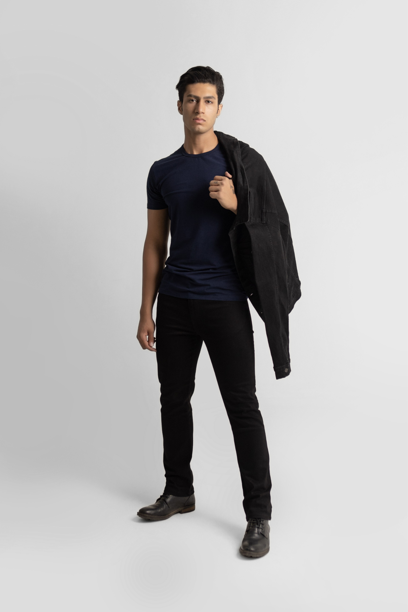 Denim Straight Jeans- Black