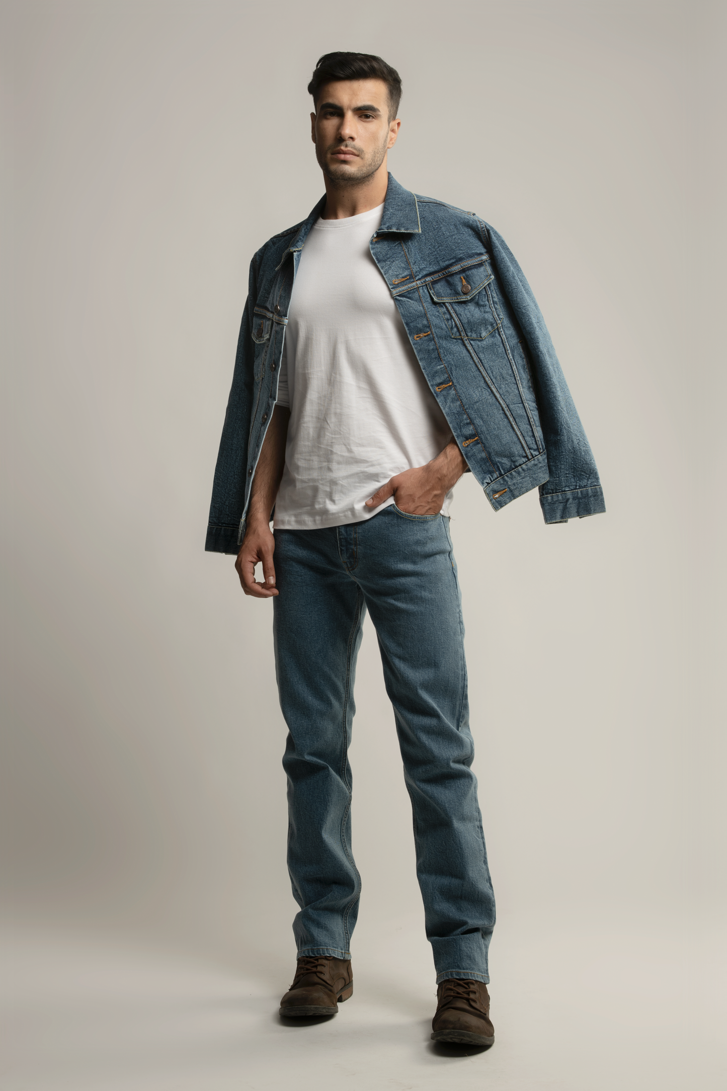 Selvedge Denim Straight Jeans- Light Blue