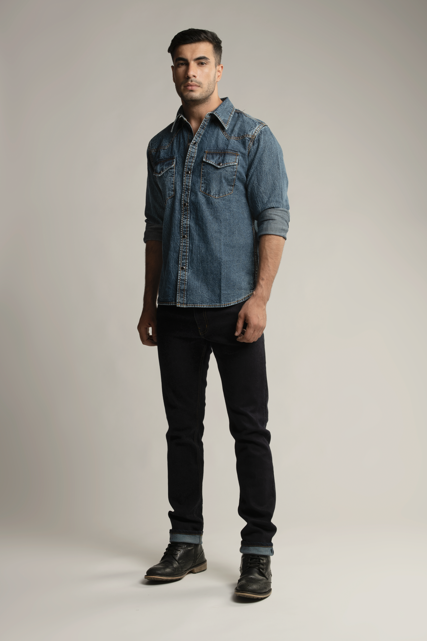 Selvedge Denim Shirt- Light Blue