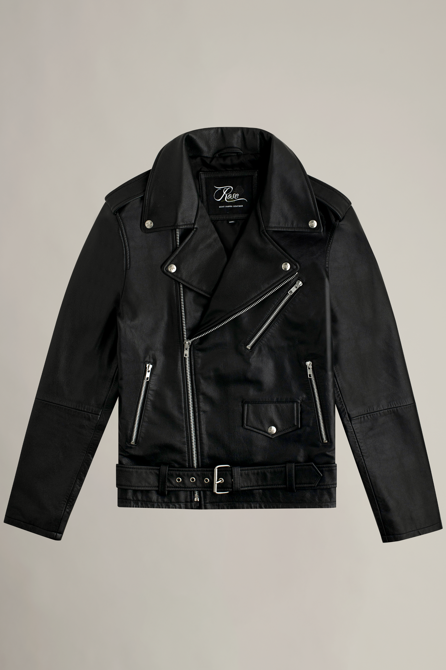 The Biker Nappa Leather Jacket- Black