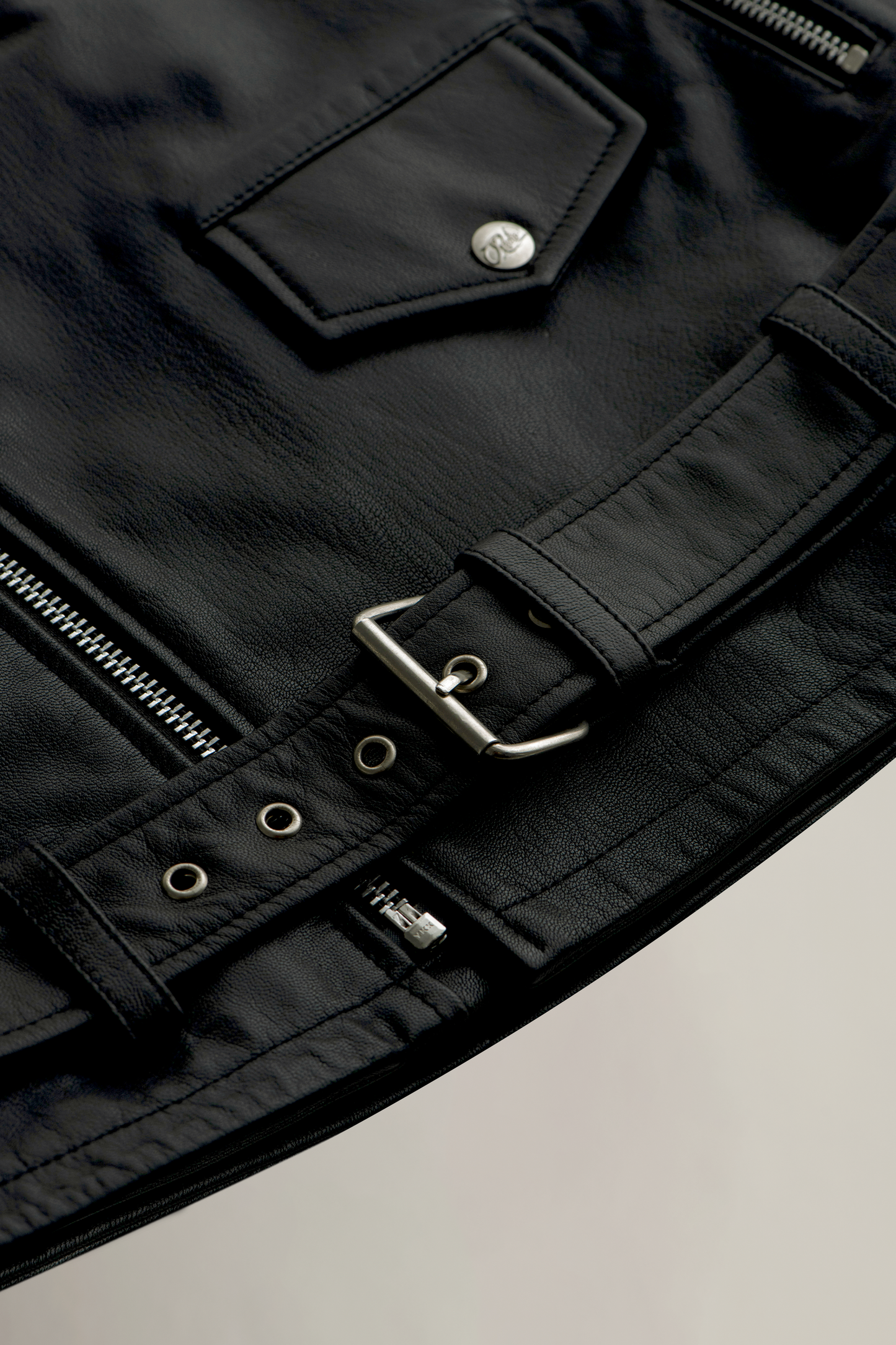 The Biker Nappa Leather Jacket- Black