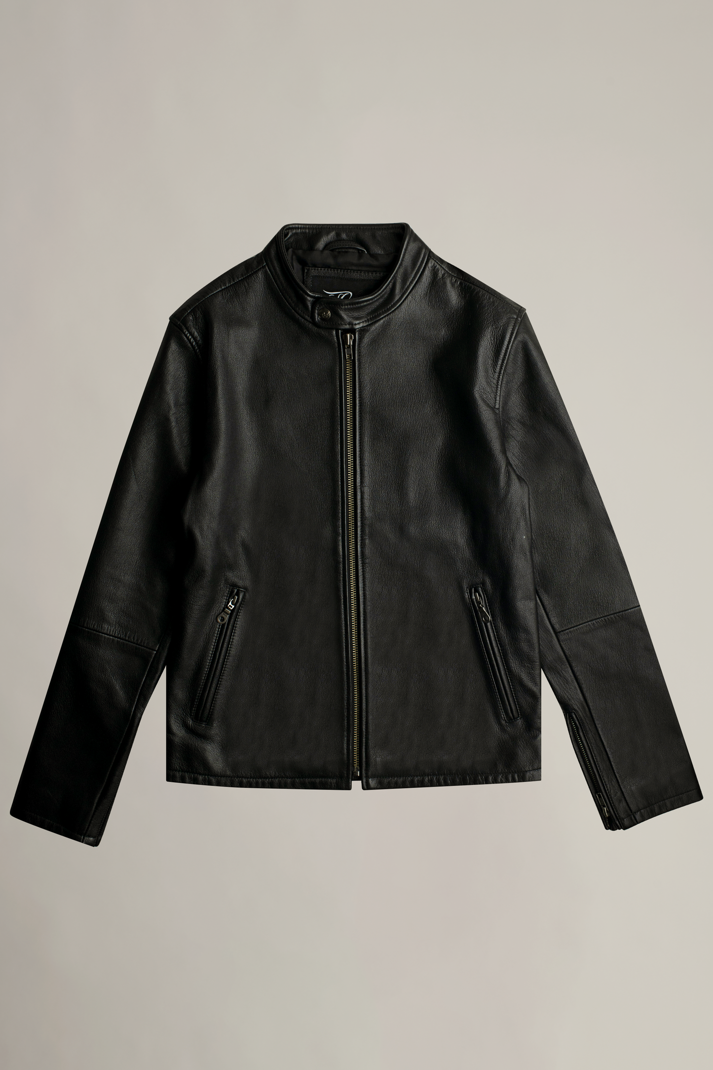 The Racer Nappa Leather Jacket- Black