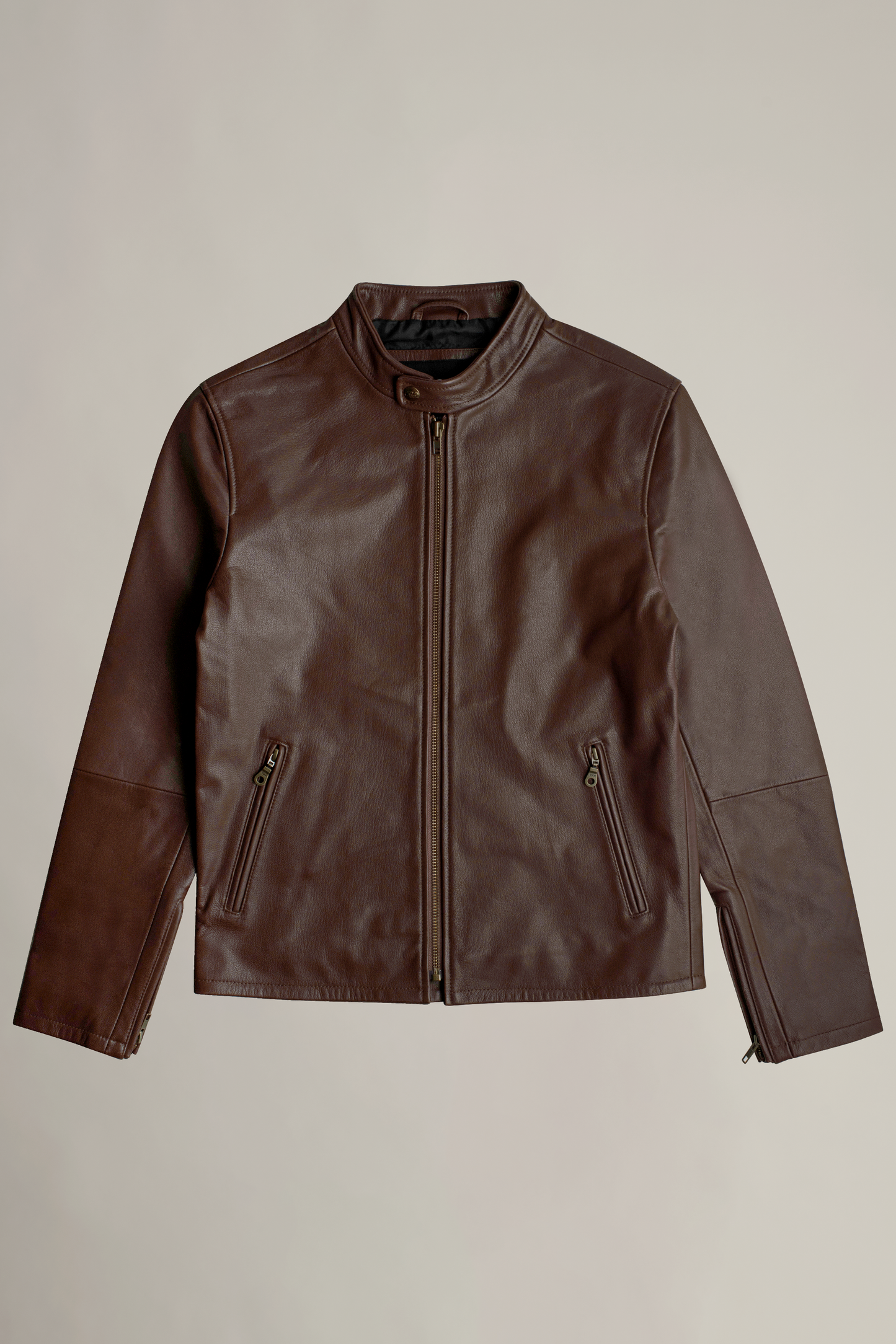 The Racer Nappa Leather Jacket- Tan