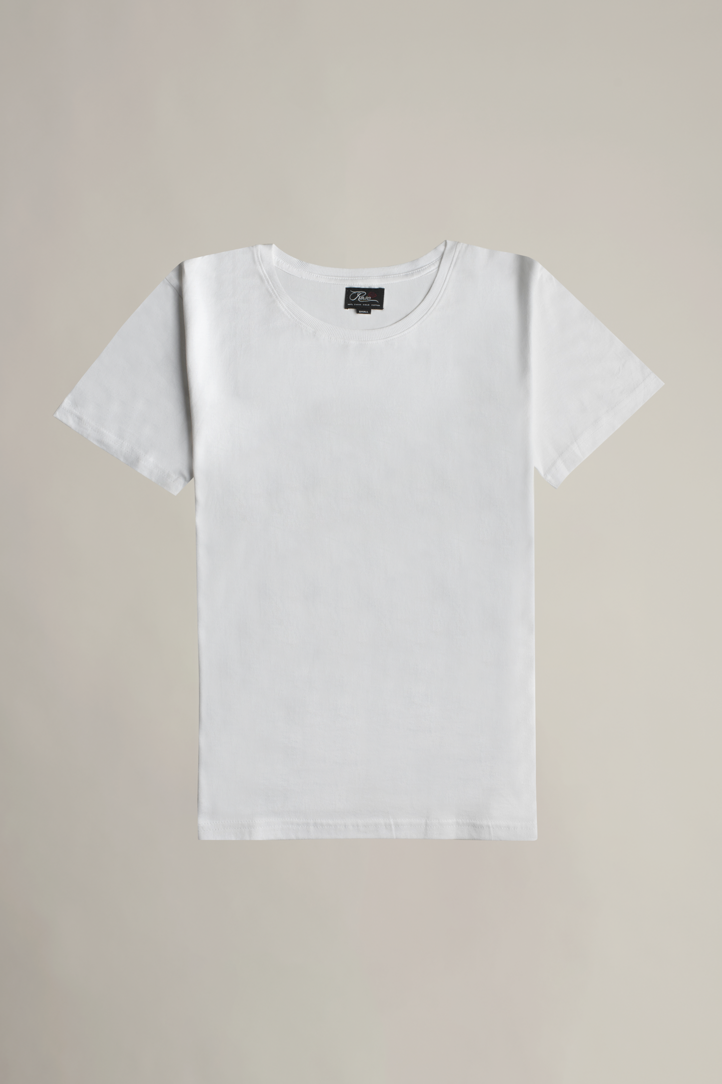 Suvin Gold Short Sleeve Round Neck T-Shirt- White