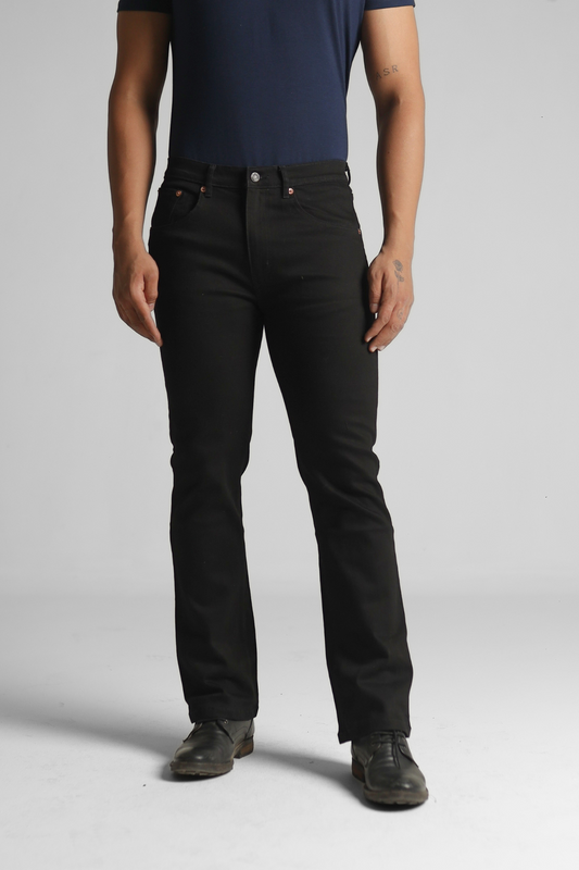 Denim Boot Cut Jeans- Black