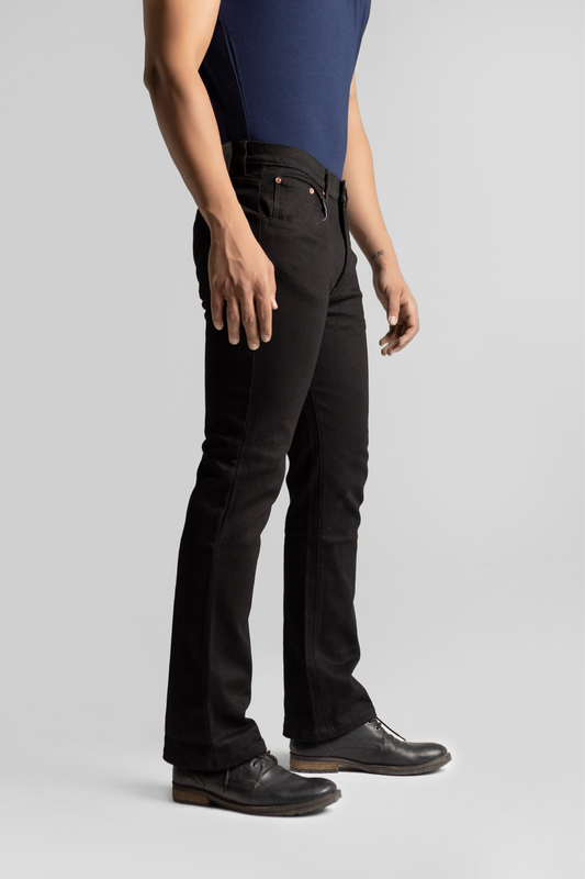 Denim Boot Cut Jeans- Black