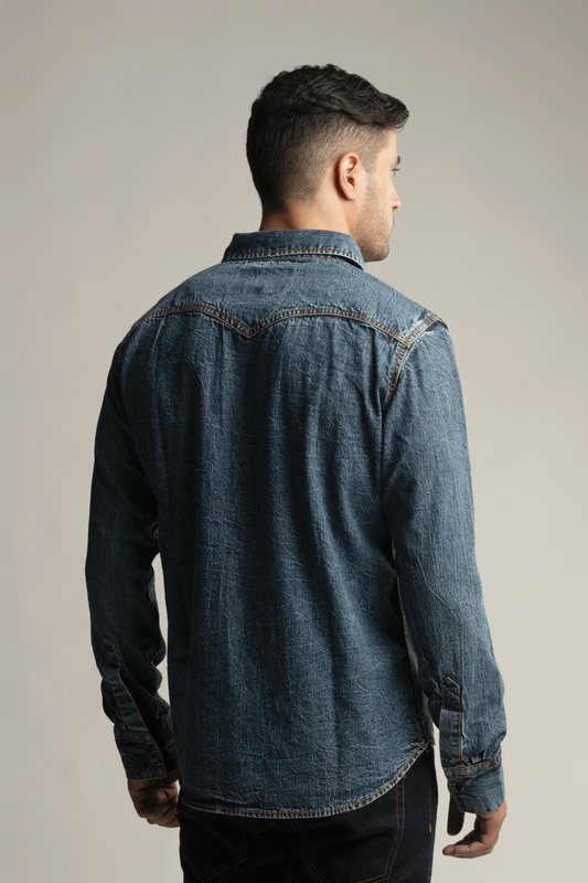 Selvedge Denim Shirt- Light Blue